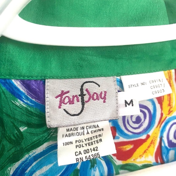 1980s green thin poly oversized blazer by Tan Jay - Picture 3 of 4